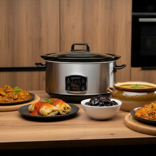 Wolnowar Garnek ceramiczny Slow Cooker Yoer INOX LCD 280W 4,5L na Arena.pl
