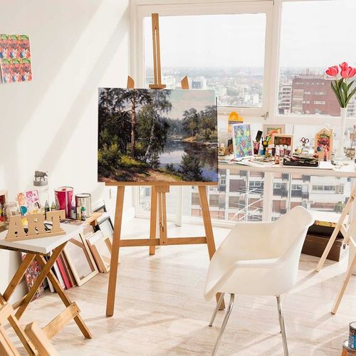 Obraz do MALOWANIA PO NUMERACH Na Prezent Pejzaż Leśna Rzeka Z Ramą ARTNAPI na Arena.pl