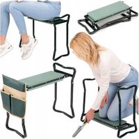 KLĘCZNIK OGRODOWY SKŁADANY STOŁEK TABORET DO OGRODU PLEWIENIA + TORBA 2w1