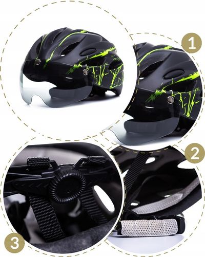 KASK ROWEROWY Z OKULARAMI LEKKI REGULOWANY ERCOLE na Arena.pl