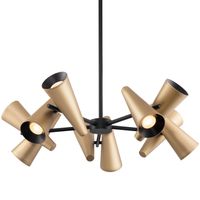 Lampa wisząca Giro MOD095PL-10BS stożki tuby mosiądz
