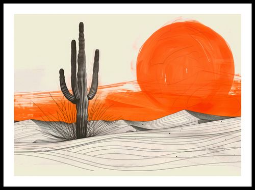 Plakat 70x50cm Kaktus Saguaro na Arena.pl