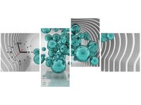 45CM 120CM ZEGAR 4 ELEM KULE FUTURYSTYCZNYM POKOJU 3D TURKUS ŚCIENNY