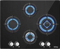 IsEasy Płyta gazowa szklana 4 palniki 64X52cm 8750w gaz ziemny/gaz