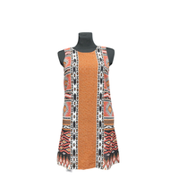 Sukienka Przed Kolano Stylowa Wygodna Pomarańczowa Rozmiar 34 Lato Casual