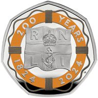 200 Years of the RNLI 2024 kolorowany 50p Srebro 2024 Proof