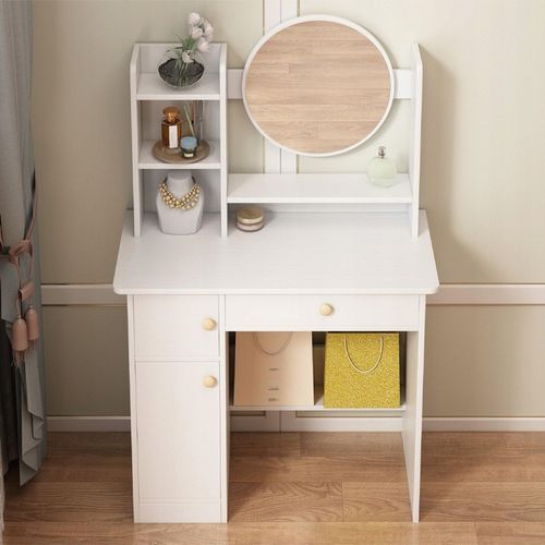 TOALETKA Z LUSTREM Z SZUFLADAMI BIAŁA DO MAKIJAŻU GLAMOUR STYL na Arena.pl