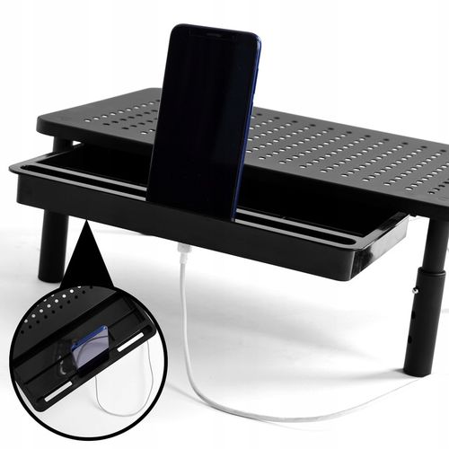 PODSTAWKA POD MONITOR LAPTOP REGULOWANA Z SZUFLADĄ METALOWA GAMINGOWA na Arena.pl