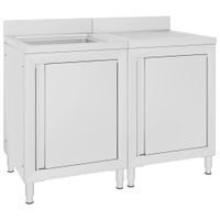 Szafka gastronomiczna ze zlewem, stal nierdzewna, 120x60x96 cm