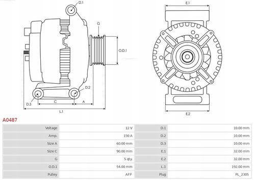 A0487 ALTERNATOR AS-PL na Arena.pl