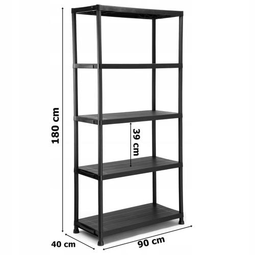 REGAŁ MAGAZYNOWY PLASTIKOWY DO GARAŻU PIWNICY SPIŻARNI MOCNY 5 PÓŁEK na Arena.pl