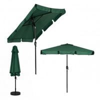 PROSTOKĄTNY PARASOL OGRODOWY ZIELONY 200x130 Z KORBĄ SKOŚNY