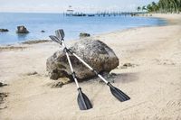 WIOSŁA WIOSŁO ROZKŁADANE LEKKIE DO PŁYWANIA PONTONU KAJAK 2 szt 145 cm