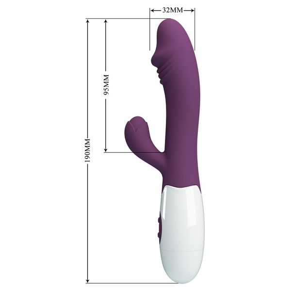 Pretty Love Snappy Purple – Wibrator Silikonowy Z Stymulatorem Łechtaczki zdjęcie 3