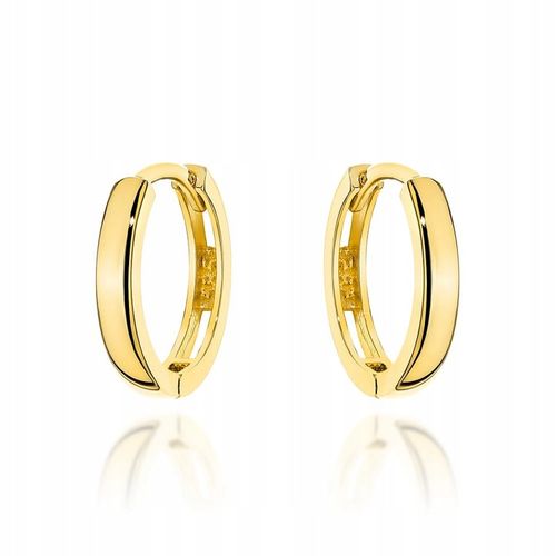 ZŁOTE KOLCZYKI GŁADKIE KÓŁKA ZŁOTO 585 PREZENT GRAWER na Arena.pl