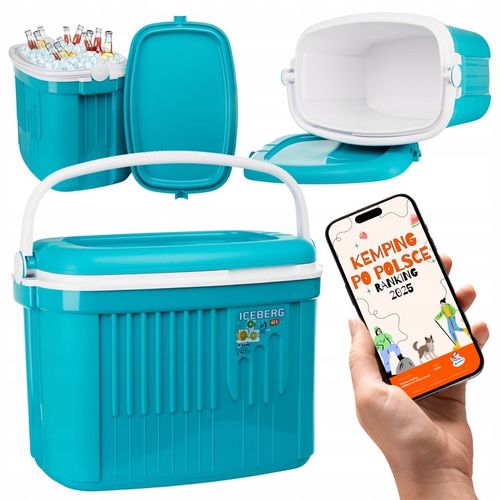 DUŻA LODÓWKA TURYSTYCZNA 42L na WKŁADY MROŻĄCE do AUTA kemping PODRÓŻY na Arena.pl