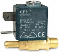 ELEKTROZAWÓR ZAWÓR PROSTY PRZELOTOWY CEME WŁOSKI 230V 1/8' WODA POWIETRZE