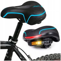 SIODEŁKO ROWEROWE Z WENTYLACJĄ SPORTOWE ANTYWSTRZĄSOWE SZEROKIE ODBLASKOWE