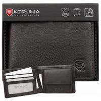 MAŁY PORTFEL Męski Skórzany ANTYKRADZIEŻOWY RFID na Karty Bilon / KORUMA