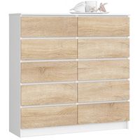 Komoda do salonu, sypialni, STILO, 10 szuflad, 120x40x121 cm | TYLETEGOTU