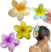 Zestaw 4 spinek klamer kwiaty wielokolorowe plażowe