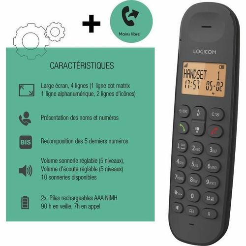 Telefon Stacjonarny Logicom DECT ILOA 150 SOLO Czarny na Arena.pl