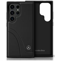 Etui Mercedes Leather Curved Stitches do Samsung Galaxy S25 Ultra czarny