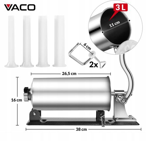 NADZIEWARKA do Kiełbas Wędlin MASZYNKA Szpryca Lewarek do KIEŁBASY 3kg VACO na Arena.pl