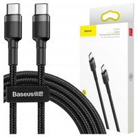 kabel usb-c do usb-c pd baseus cafule pd 2.0, qc 3.0, 60w, 2m
