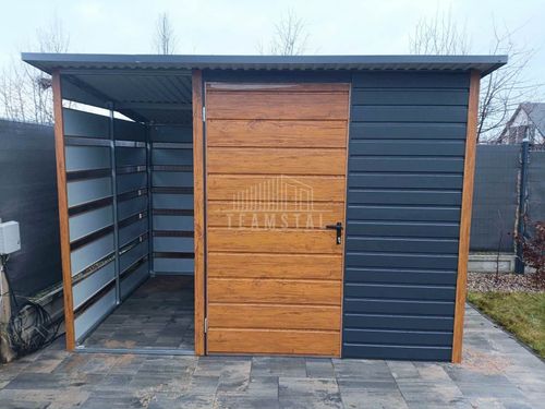 Schowek domek ogrodowy 2x2m wiata 1m Drzwi okno dach spad w tył  TS981 na Arena.pl