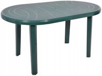 MOCNY DUŻY STÓŁ OGRODOWY PLASTIKOWY 135x80 ZIELONY