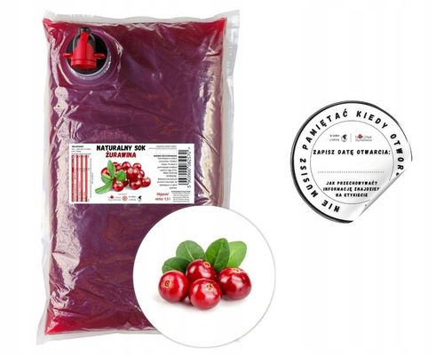 Sok z żurawiny 100% żurawinowy tłoczony 1,5L na Arena.pl