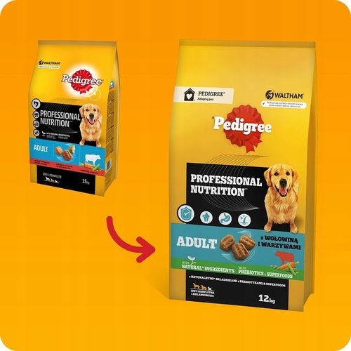 SUCHA KARMA PEDIGREE PROFESSIONAL NUTRITION 12 KG Z WOŁOWINĄ I WARZYWAMI na Arena.pl