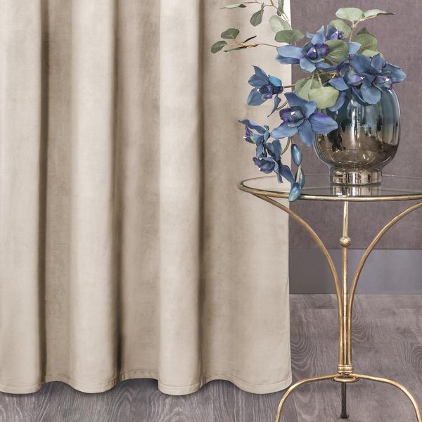 Zasłona gotowa na taśmie MELANIE 140x270 Eurofirany beżowa zdjęcie 5