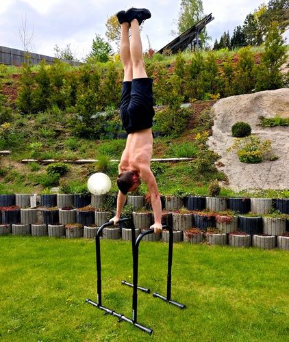 STABILNE STALOWE PORĘCZE DO DIPÓW ćwiczeń pompek, dipy WYSOKIE 90cm KUDDA na Arena.pl