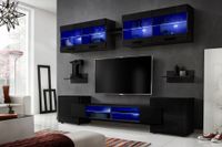 Pan Igiełka - Meblościanka do Salonu Czarny, Zestaw Mebli