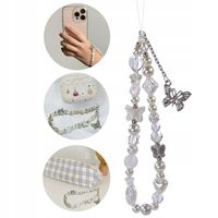 ZAWIESZKA SMYCZ DO TELEFONU BRELOK DO TELEFONU TABLETU KORALIKI MOTYL HIT