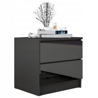 Stolik Nocny Szafka Nocna MDF 45 x 48x 40 CM Zoe Czarna Połysk