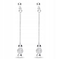 Srebrne kolczyki długie wiszące kulki ażurowe srebro 925 sztyfty wkrętki