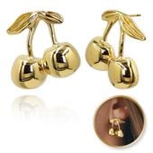 Kolczyki Ze Stali Szlachetnej Platerowane 14K Złotem Wisienki Kst3356