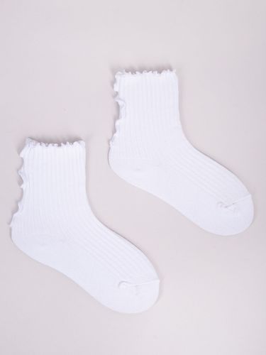 Skarpety dziewczęce białe z falbanką 3PAK 23-26 YOCLUB na Arena.pl