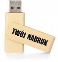 TWÓJ NADRUK PENDRIVE reklamowy LOGO FIRMY NAPIS Pamięć USB bambusowa 10 szt