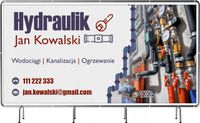 BANER REKLAMOWY 130x80cm gotowy projekt duży wybór USŁUGI HYDRAULICZNE