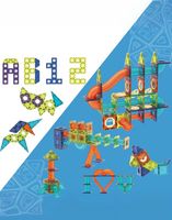 DUŻY TOR KULKOWY 110 EL KULODROM ZESTAW MAGNETYCZNY KLOCKI KONSTRUKCYJNE