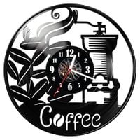 Zegar ścienny z płyty winylowej Kawa 558.14