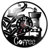 Zegar ścienny z płyty winylowej Kawa 558.14