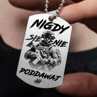 Nieśmiertelnik Tytanowy Wojskowy Nigdy Się Nie Poddawaj z GRAWEREM GRATIS