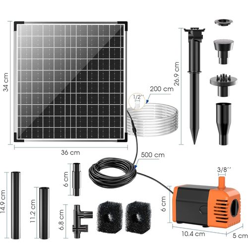 Solara fontanna Biling 25W 1200 L/H do stawu ogrodowa pompa z rurą 2 m na Arena.pl