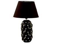 Czarna lampa lampka stołowa nocna kryształki glamour
