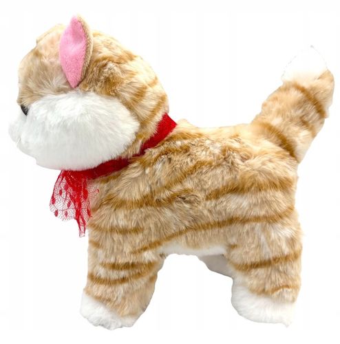 Kotek na smyczy interaktywny kot pluszowy chodzący kotek na baterie rudy sm na Arena.pl